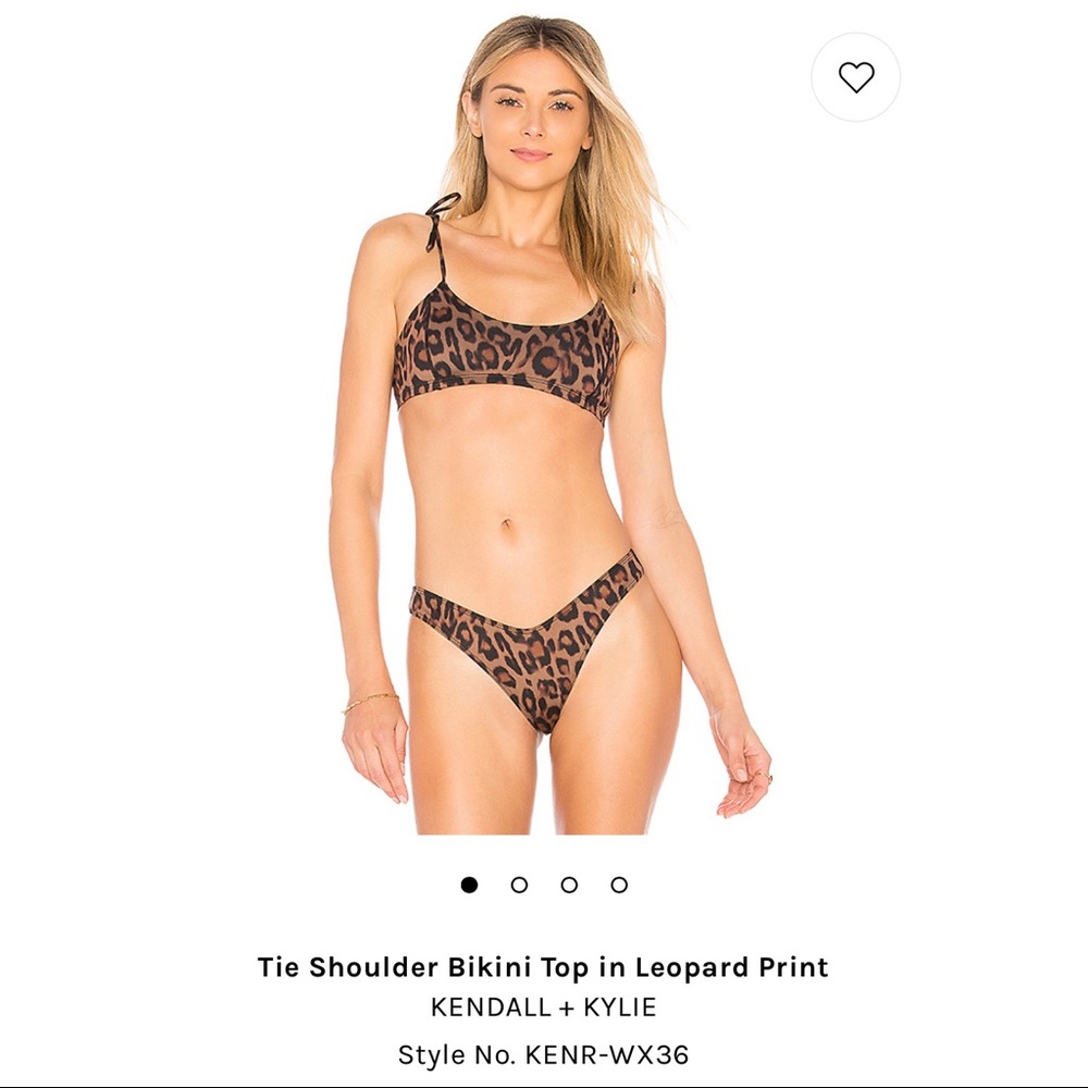 KENDALL + KYLIE tie shoulder bikini in leopard